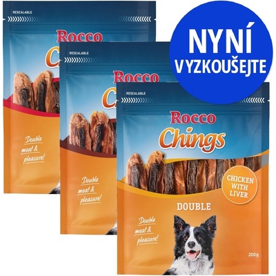Rocco Chings Double Kuřecí & játra Kuřecí & jehněčí Kuřecí & Hovězí 3 x 200 g
