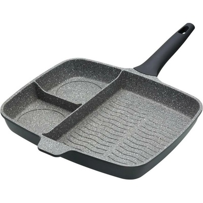 MasterClass Grilovací pánev z litého hliníku tři sekce 32 cm