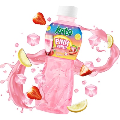 Kato Pink Party Drink With Nata De Coco Jelly 320 ml