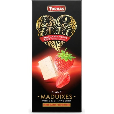 Torras Zero Bílá čokoláda s jahodami 125 g