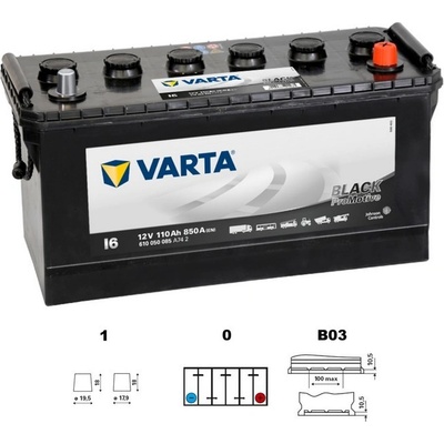 Varta Promotive Black 12V 110Ah 850A 610 050 085