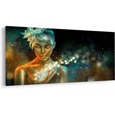 Obraz zlatej víly, jednodielne 200x100 cm