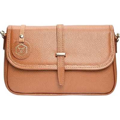 Luisa Vannini dámska kožená crossbody kabelka LV 1938 Cognac