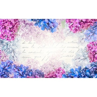 Preinterier FT4571 Fototapeta na stenu Fialovo ružové kvety s nápisom vlies 104cm x 70cm