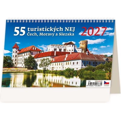 stolní 55 turistických NEJ Čech, Moravy a Slezska 22,6cm x 13,9cm, S24-27 2027