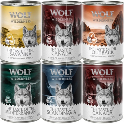 Wolf of Wilderness Kuracie & Bravčové & Rybie 6 x 400 g