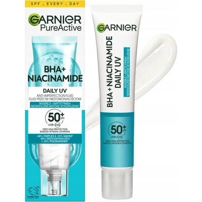 Garnier Pure Active BHA Niacinamid UV fluid proti nedokonalostem SPF 50+ 40 ml