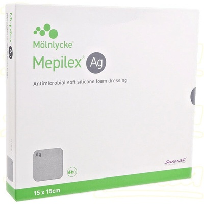 Mepilex Ag antikrob.pěn.silik.krytí 15 x 15 cm 5 ks