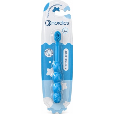 Nordics Oral Care Dětský zubní kartáček Super soft premium 0-2 let Modrá