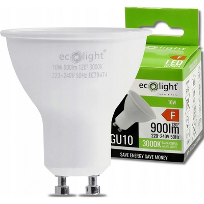 ECOLIGHT LED žárovka GU10 - 10W - 900lm - 3000k - teplá bílá