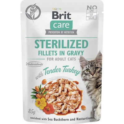 Brit Care Cat Sterilized Fillets in Gravy Tender Turkey 85 g