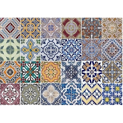 Crearreda samolepicí dekorace do kuchyně hliníková za sporák Bellacasa barevné kachličky 67202 Azulejos (47 x 65 cm) – Hledejceny.cz
