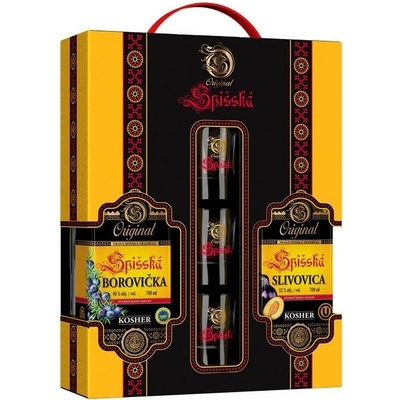 Kosher Spišská Borovička 40% + Slivovica 52% 2 x 0,7 l (set)