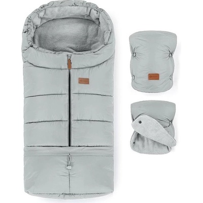 Petite & Mars Set zimní Jibot 3v1 + rukavice na kočárek Jasie Quiet Grey