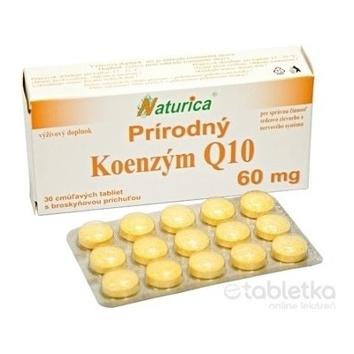 Naturica Prírodný Koenzym Q10 60 mg 30 tabliet s broskyňovou príchuťou
