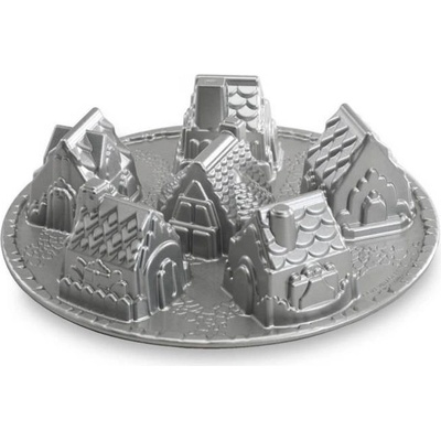 Nordic Ware Bábovková forma vesnička 6 ks 1400 ml stříbrná