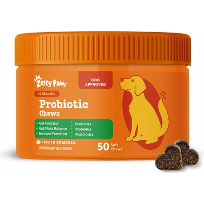 Zesty Paws Probiotic Chews s tekvicou 50 žuvacích tabliet