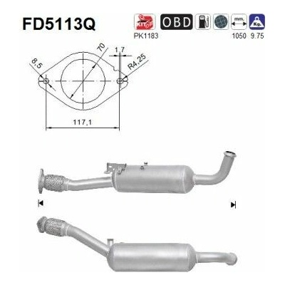 Filter sadzí pevných častíc výfukového systému AS FD5113Q