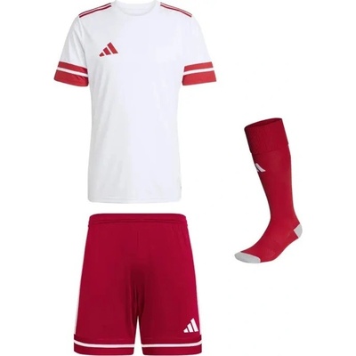 adidas fotbalový komplet Squadra 25 dres trenky a stulpny bílo červený – Hledejceny.cz