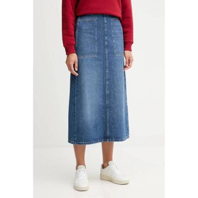 Tommy Hilfiger Bavlnená rifľová sukňa WW0WW46737 modrá