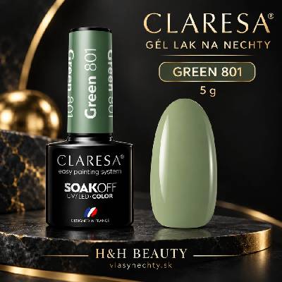 Claresa Gél lak Green 801 5 ml