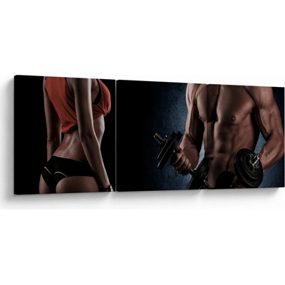Obraz - Fitness, třídílný 90x30 cm