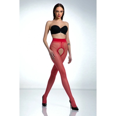 Amour Svůdné crotchless lesklé punčochy HIP GLOSS 20 DEN Červená – Hledejceny.cz