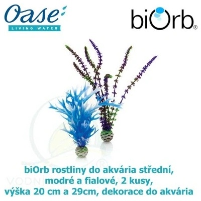 Biorb rostliny střední modré a fialové 2 ks, 20 cm a 29 cm 46059