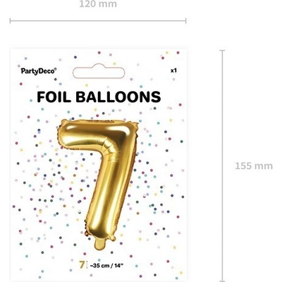 balónek nafukovací číslo 7 35 cm fóliový