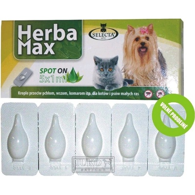 Herba Max Spot-on pro psy kočky do 15 kg 5 x 1 ml – Hledejceny.cz
