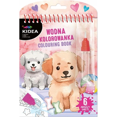 Opakovane použiteľná vodná Omaľovánka s magickým fixom Kidea Psíky