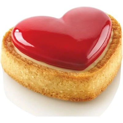 Silikomart Formičky na tartaletky srdce 8 ks KIT TARTE RING AMORE 80x70mm