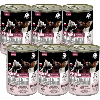PetRepublic monoproteinové hovězí kousky v omáčce 6 x 400 g
