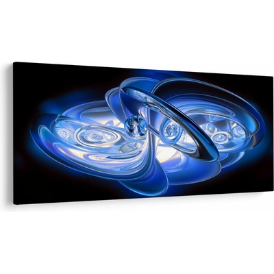 Modrý abstraktný obraz, jednodielne 250x125 cm