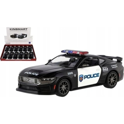 Auto Kinsmart 2024 Ford Mustang Dark Horse Policiekov/plast 13cm na z 1:38