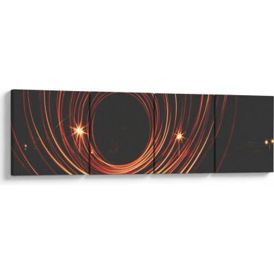 Obraz abstraktních linek, Čtyřdílný 160x40 cm