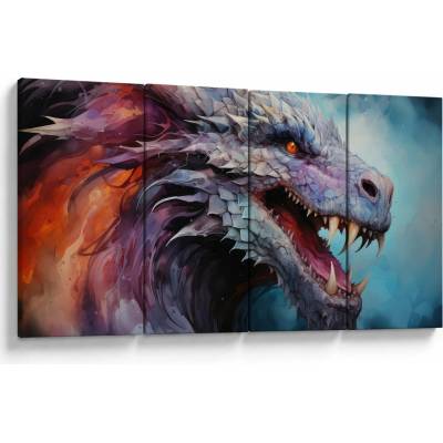 Obraz - Ilustrácia draka, štvordielne 160x80 cm
