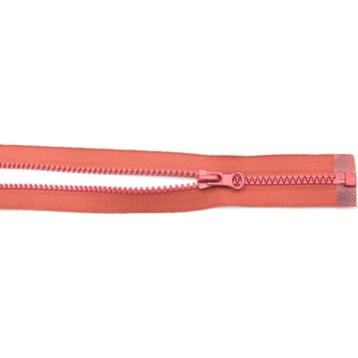 Deliteľný kostený zips - dĺžka (30 - 95 cm) - rôzne farby 85 cm Tmavá tehlová s okrúhlym jazdcom