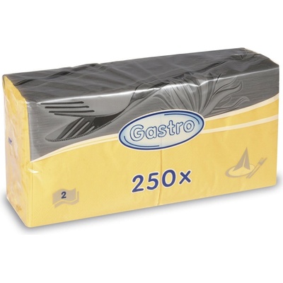 Gastro 86905 servítky 2V žlté 250ks 33x33cm