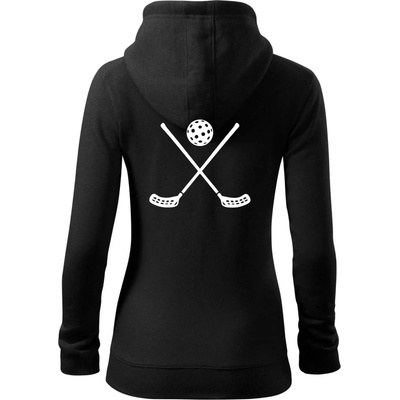 Florbalové hokejky dámská mikina trendy zipper s kapucí Černá – Hledejceny.cz