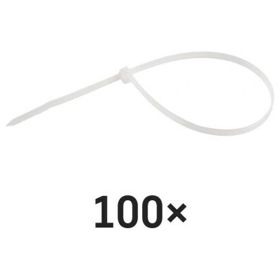 Emos A2854 Sťahovacie pásky biele 300×4.8mm 100ks A2854 - Pásky sťahovacie - O82mm, 22kg, nylon PA66