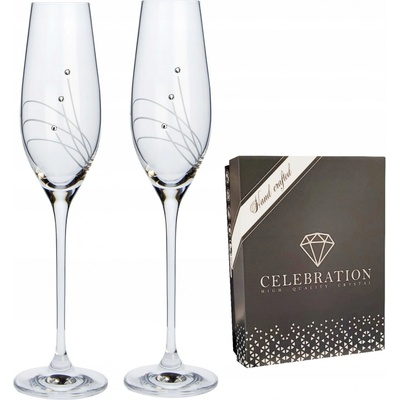 Semido Sklenice na sekt s krystaly Preciosa linie 2 x 210 ml