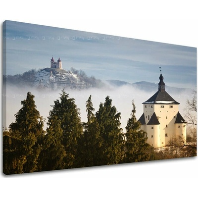 Papilora Obraz Banskej Štiavnice nad hmlou na plátne — jednodielny - 40x60 cm