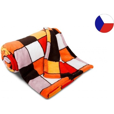 Sleep-well Deka z mikrovlákna tisk Kostka oranžová 150x200