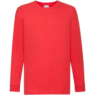 Fruit of the Loom tričko Valueweight dlouhý rukáv F240 Červená