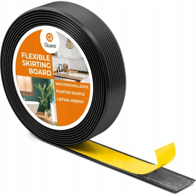 Questprofile Protiskluzová PVC lišta samolepicí, drážkovaná, LAP3, 35 mm, 5 m, černá