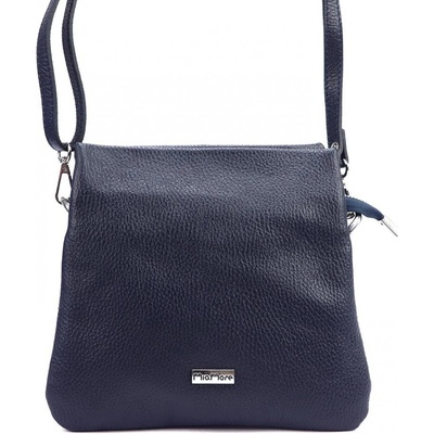 MiaMore kožená crossbody dámska kabelka s tromi oddielmi tmavo modrá