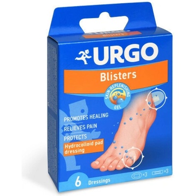 URGO Blisters Na pľuzgiere hydrokoloidná náplasť, 2 veľkosti, 1x6 ks, 3664492018423