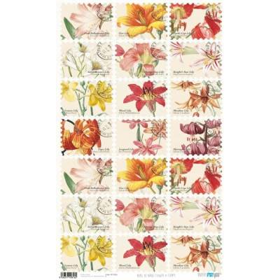 Rýžový papír 54x33 KVĚTINY & KARTY - Rice Paper 54x33 FLOWERS & CARDS