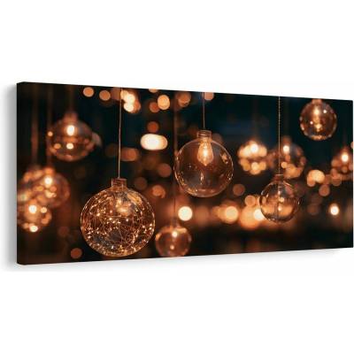 Dovido Obraz skleněné lampy se zlatou září - 120x60